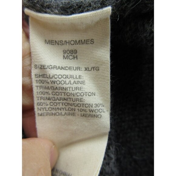 Woolrich Sweater XL Wool Henley Pullover Elbow Patches Blade Collar - Picture 11 of 12